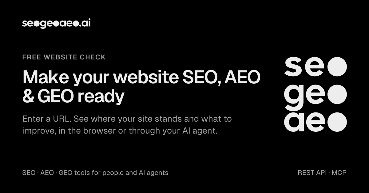 seogeoaeo.ai — Make your website SEO, AEO & GEO ready